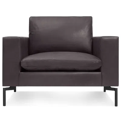 Blu Dot New Standard Lounge Chair - Dark Brown Leather / Black