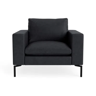 Blu Dot New Standard Lounge Chair - Granite Leather / Black
