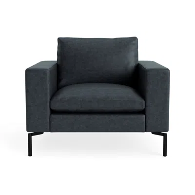 Blu Dot New Standard Lounge Chair - Ink Leather / Black
