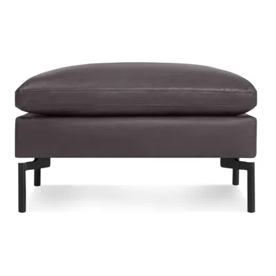 Blu Dot New Standard Ottoman - Dark Brown Leather / Black