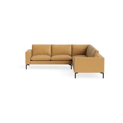 Blu Dot New Standard Sectional Sofa - Camel Leather / Black / Right In Brown