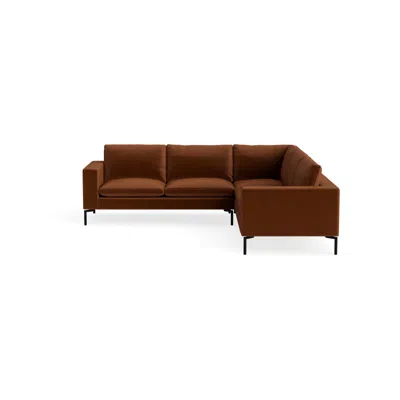 Blu Dot New Standard Sectional Sofa - Copper Velvet / Black / Right