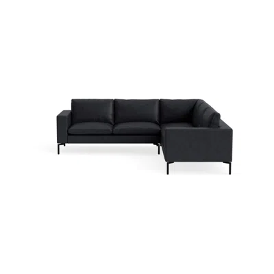 Blu Dot New Standard Sectional Sofa - Granite Leather / Black / Right