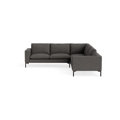 Blu Dot New Standard Sectional Sofa - Kelso Charcoal / Black / Right