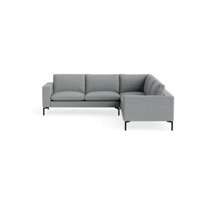 Blu Dot New Standard Sectional Sofa - Kvadrat Guest Grey Blue / Black / Right