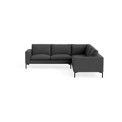 Blu Dot New Standard Sectional Sofa - Maharam Meld In Panda / Black / Right