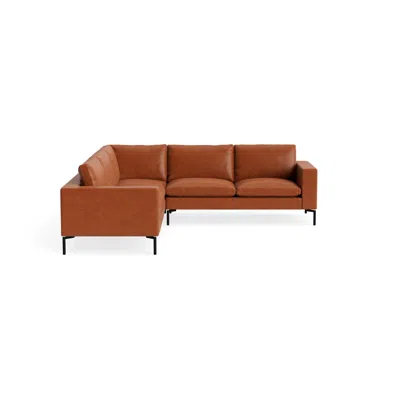 Blu Dot New Standard Sectional Sofa - Toffee Leather / Black / Left