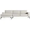 Blu Dot New Standard Sofa W/ Left Arm Chaise In Maharam Mode In Clavicle/black
