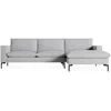 Blu Dot New Standard Sofa W/ Right Arm Chaise In Maharam Mode In Intaglio/black
