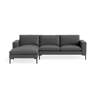 Blu Dot New Standard Sofa With Chaise - Gabro Grey / Black / Left