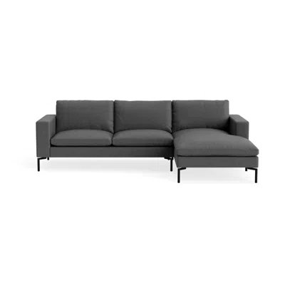 Blu Dot New Standard Sofa With Chaise - Gabro Grey / Black / Right