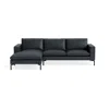 Blu Dot New Standard Sofa With Chaise - Ink Leather / Black / Left In Black