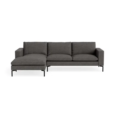 Blu Dot New Standard Sofa With Chaise - Kelso Charcoal / Black / Left