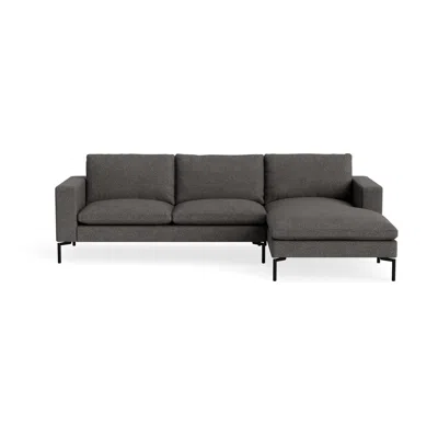 Blu Dot New Standard Sofa With Chaise - Kelso Charcoal / Black / Right