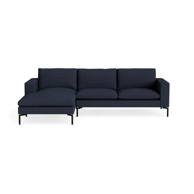 Blu Dot New Standard Sofa With Chaise - Kvadrat Autumn Navy / Black / Left