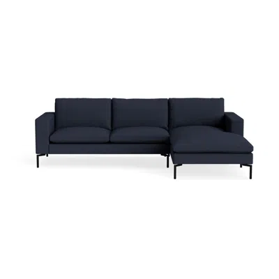 Blu Dot New Standard Sofa With Chaise - Kvadrat Autumn Navy / Black / Right