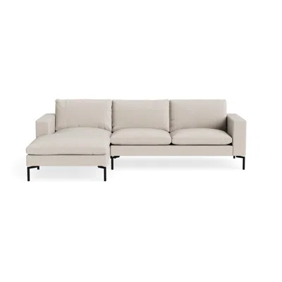 Blu Dot New Standard Sofa With Chaise - Landa Stone / Black / Left
