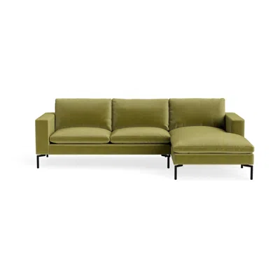 Blu Dot New Standard Sofa With Chaise - Loden Velvet / Black / Right