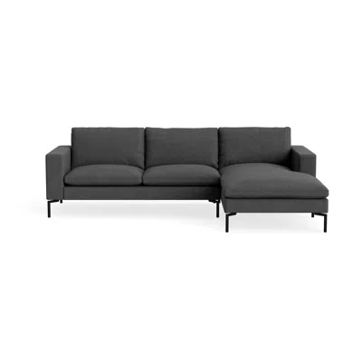 Blu Dot New Standard Sofa With Chaise - Maharam Meld In Panda / Black / Right