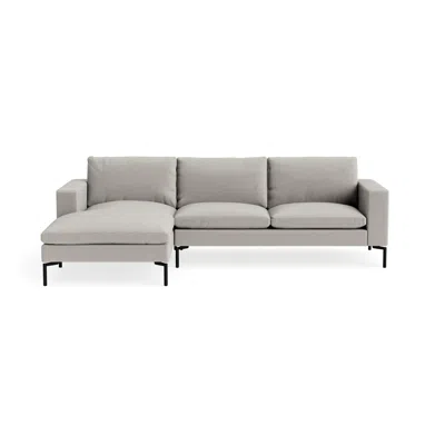 Blu Dot New Standard Sofa With Chaise - Maharam Mode In Clavicle / Black / Left