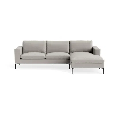 Blu Dot New Standard Sofa With Chaise - Maharam Mode In Clavicle / Black / Right