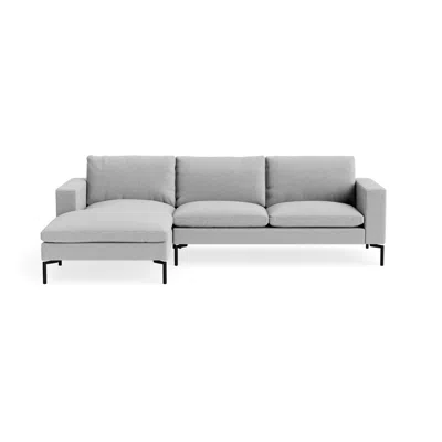 Blu Dot New Standard Sofa With Chaise - Maharam Mode In Intaglio / Black / Left