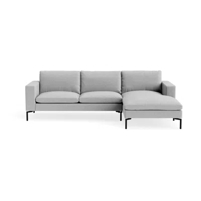 Blu Dot New Standard Sofa With Chaise - Maharam Mode In Intaglio / Black / Right