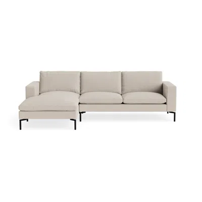 Blu Dot New Standard Sofa With Chaise - Sanford Linen / Black / Left