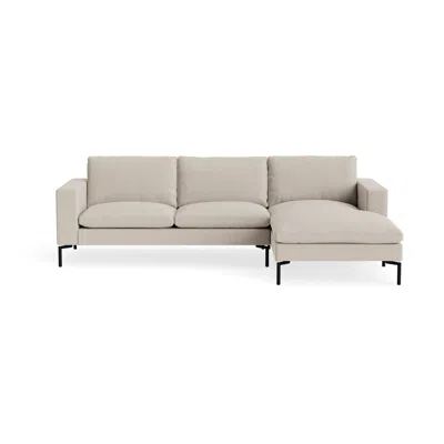 Blu Dot New Standard Sofa With Chaise - Sanford Linen / Black / Right