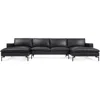 Blu Dot New Standard U-shaped Sectional Sofa In Granite Leather/black