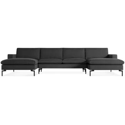 Blu Dot New Standard U-shaped Sectional Sofa In Maharam Meld In Panda/black