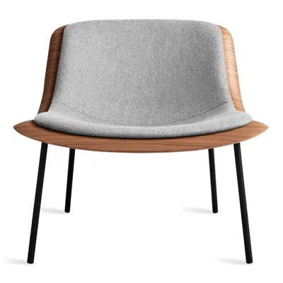 Blu Dot Nonesuch Upholstered Lounge Chair - Walnut / Vesper Light Grey In Gray