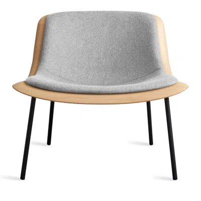 Blu Dot Nonesuch Upholstered Lounge Chair In White Oak/vesper Light Grey