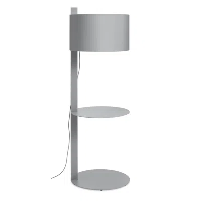 Blu Dot Note Large Floor Lamp With Table - Light Grey In Gray