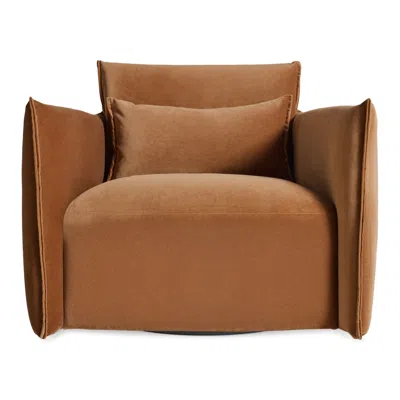 Blu Dot Oft Swivel Lounge Chair - Copper Velvet