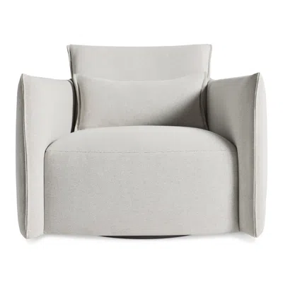 Blu Dot Oft Swivel Lounge Chair - Kvadrat Autumn Parchment