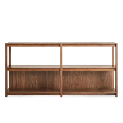 Blu Dot Open Plan Large Low Bookcase In Walnut