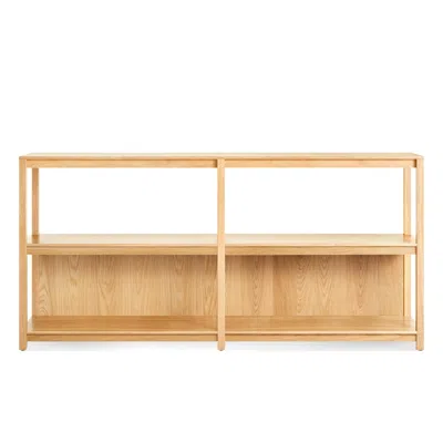 Blu Dot Open Plan Large Low Bookcase - White Oak In Brown