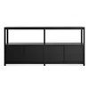 Blu Dot Open Plan Large Low Bookcase With Storage - Black On Oak