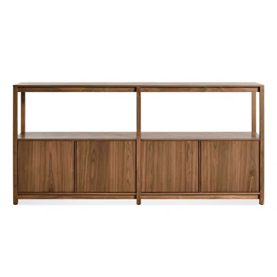 Blu Dot Open Plan Large Low Bookcase With Storage In Walnut