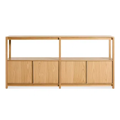 Blu Dot Open Plan Large Low Bookcase With Storage - White Oak In Brown
