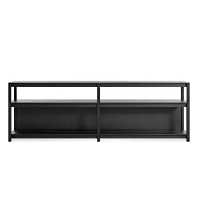 Blu Dot Open Plan Long And Low Bookcase - Black On Oak