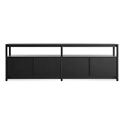 Blu Dot Open Plan Long And Low Bookcase With Storage In Black On Ash