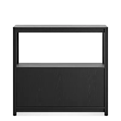 Blu Dot Open Plan Small Low Bookcase - Black On Ash