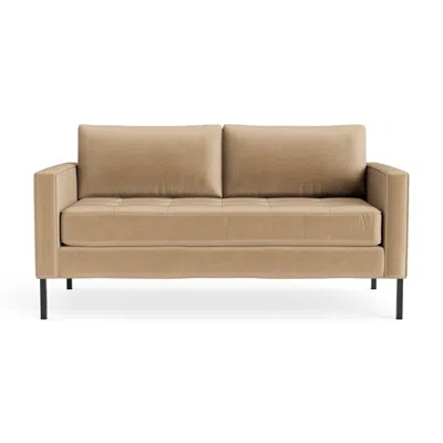 Blu Dot Paramount 66" Sofa - Camel Velvet / Metal In Brown