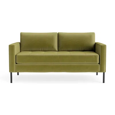 Blu Dot Paramount 66" Sofa - Loden Velvet / Metal In Green