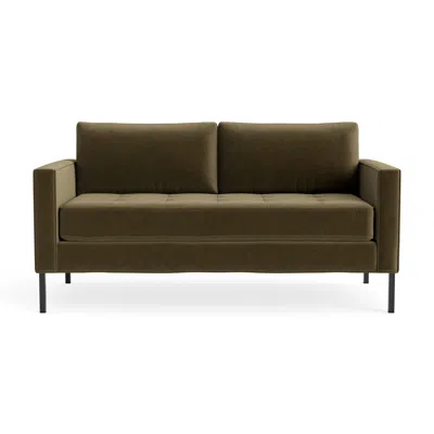 Blu Dot Paramount 66" Sofa - Moss Velvet / Metal In Green