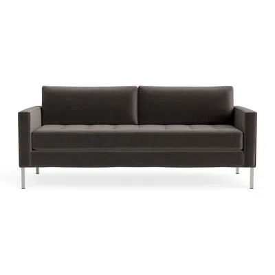 Blu Dot Paramount 80" Sofa - Storm Velvet / Stainless Steel In Gray