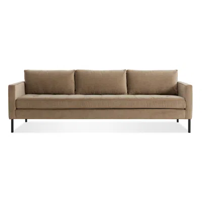 Blu Dot Paramount 95" Sofa - Otter Velvet / Metal In Brown