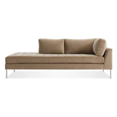 Blu Dot Paramount Daybed - Otter Velvet / Stainless Steel / Left